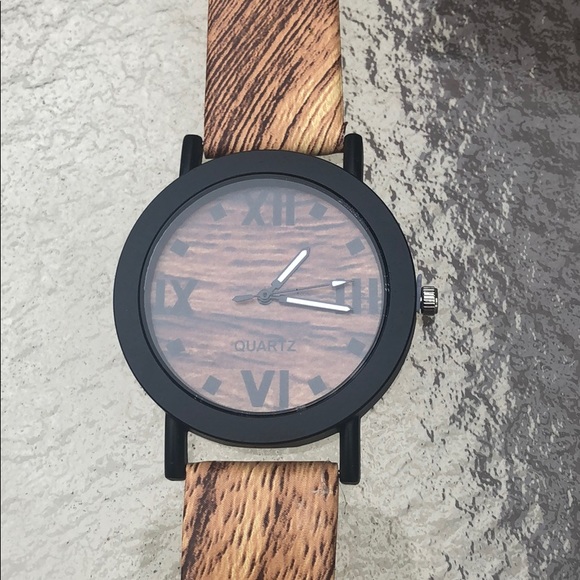 Other - Wood grain look alike watch with a stainless back